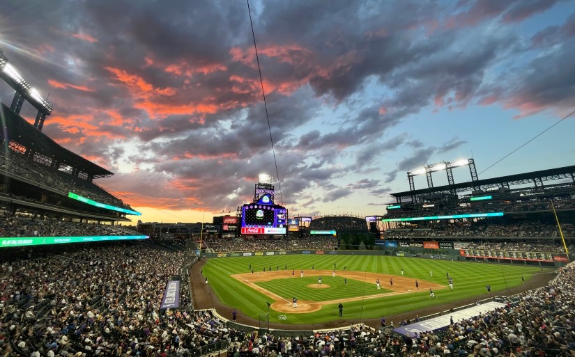 Coors Field at sunset